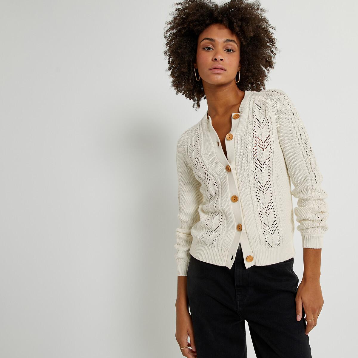 La Redoute Collections  Cardigan aus Pointelle-Strick 