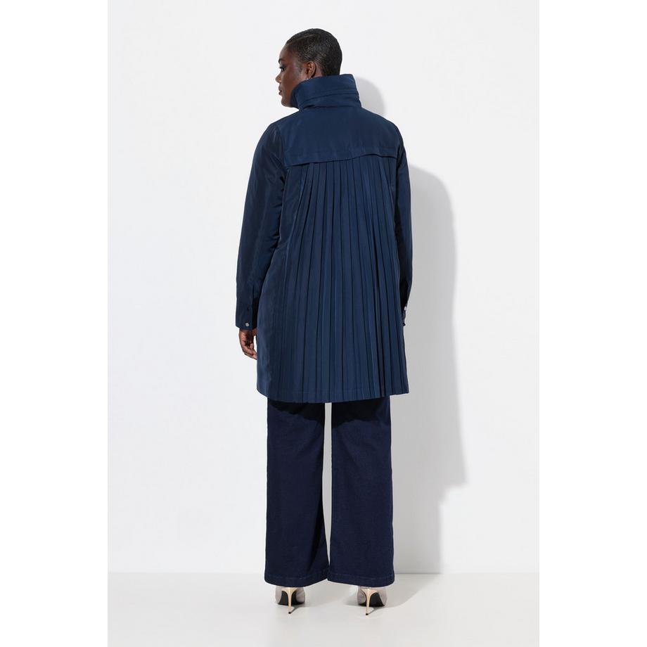 Ulla Popken A-Linie Jacke mit Plisseefalten am Rücken und Stehkragen  