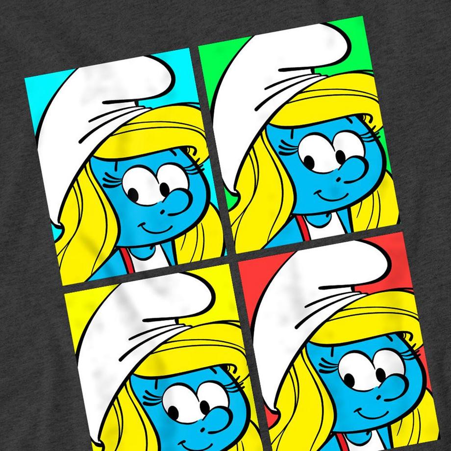 Les Stroumpfs T-Shirt Motif Schtroumpfette Carreaux  