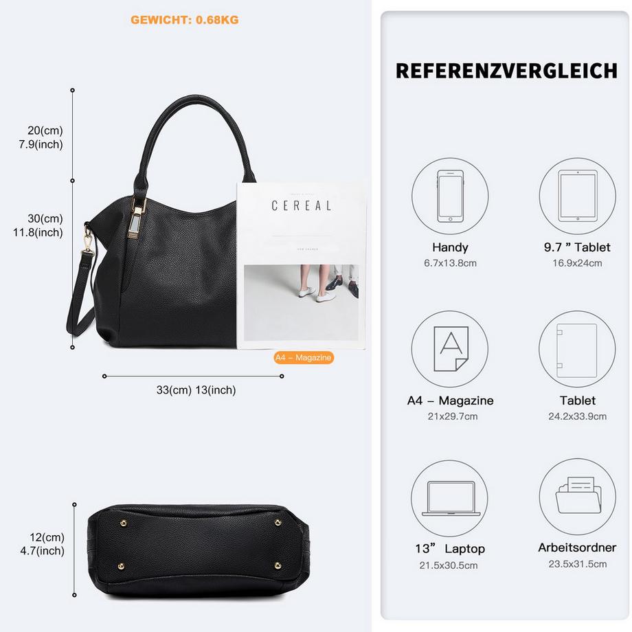 Only-bags.store Große Einkaufstasche mit verstellbarem Schultergurt  