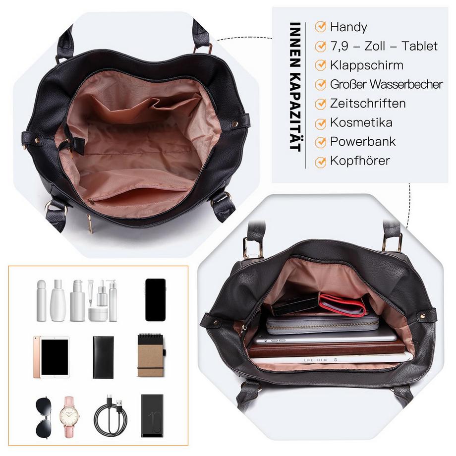 Only-bags.store Große Einkaufstasche mit verstellbarem Schultergurt  