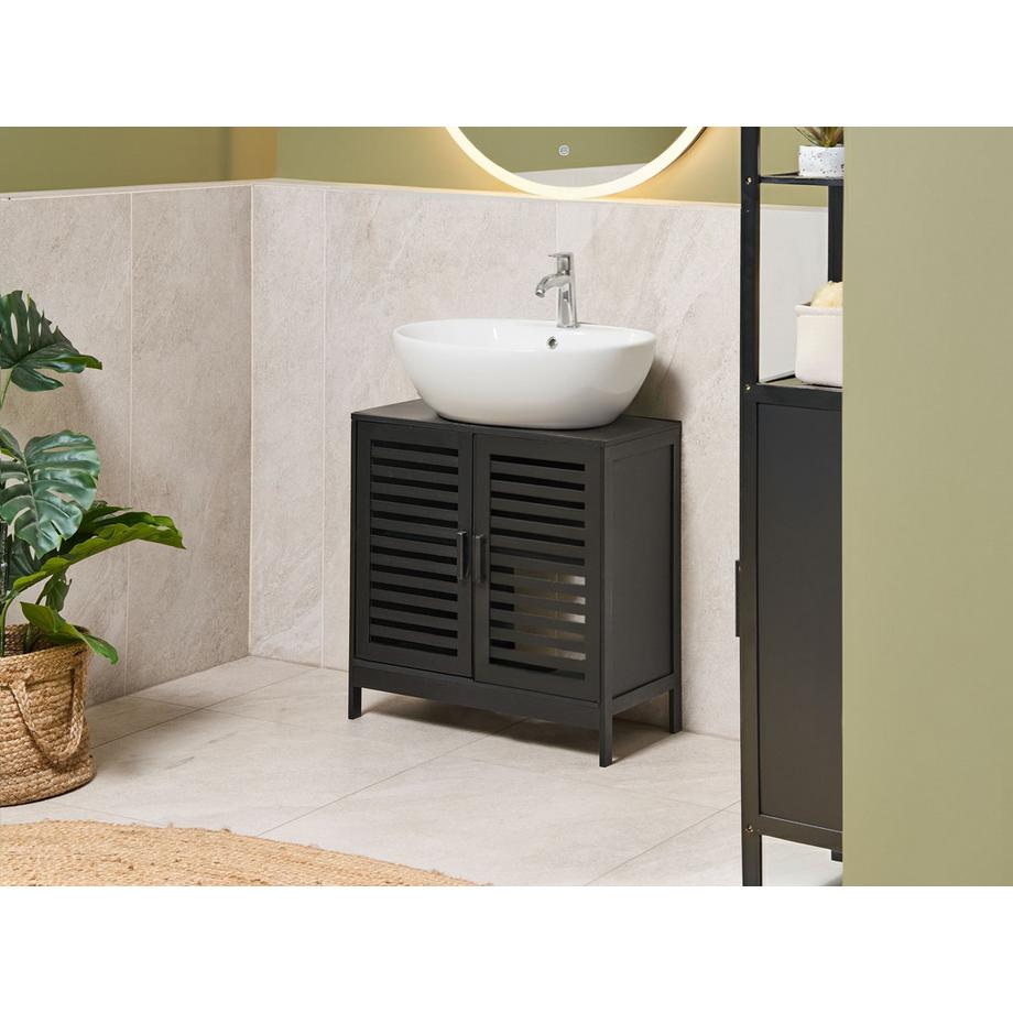 Beliani Mobile lavabo en Legno di bambù Rustico MISSOULA  