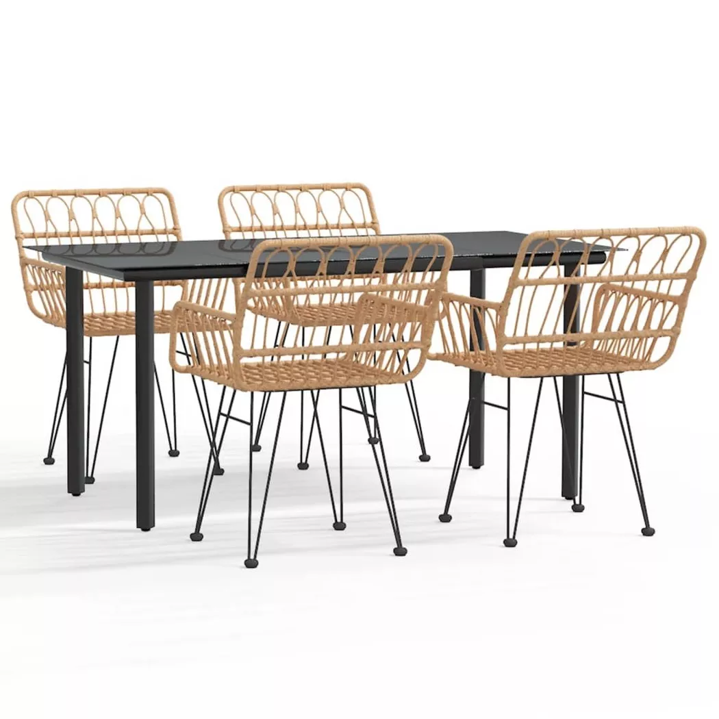 VidaXL - Garten essgruppe poly-rattan, One Size, Braun