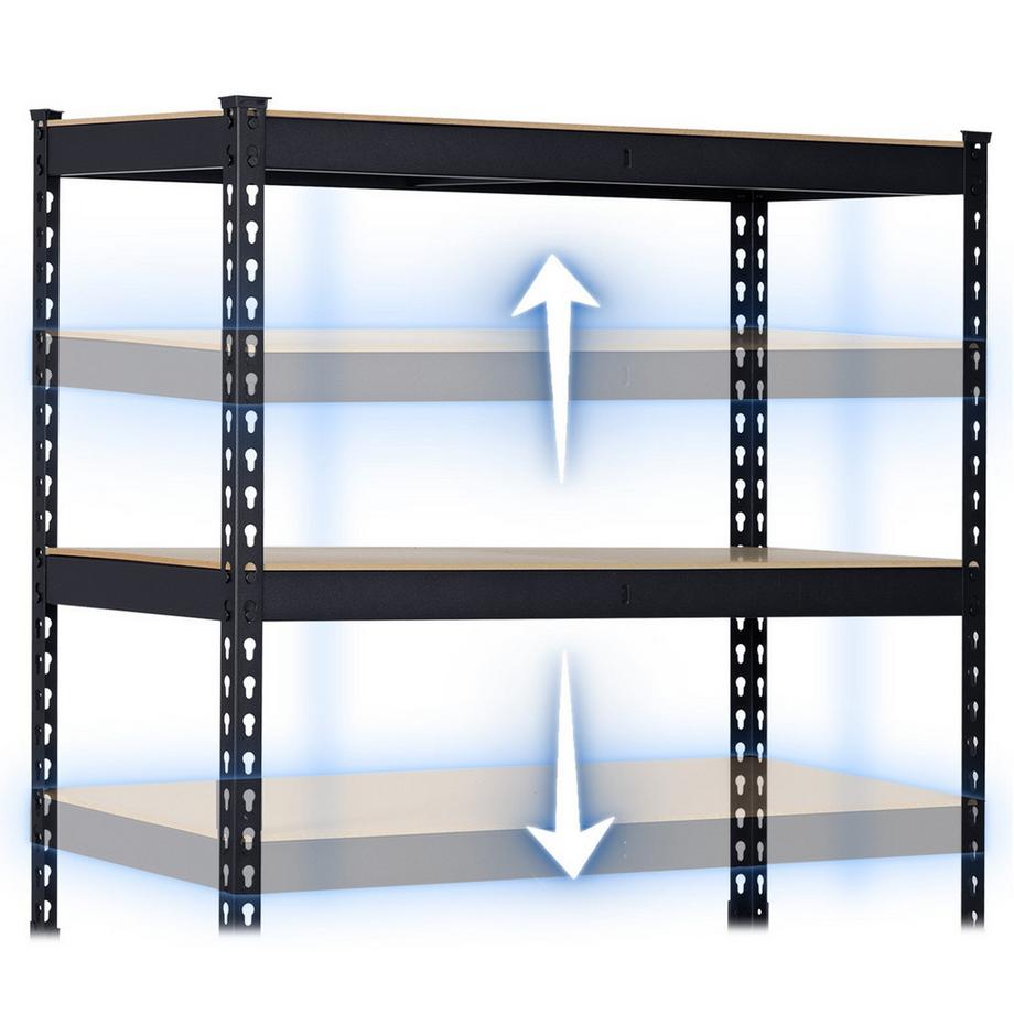 B2X  Etagère métal Humberg 183 x 90 x 45 cm

Cette étagère a une construction renforcée qui assure une stabilité et une capacité de charge maximales :
- Épaisseur des profilés verticaux : 1 mm
- Épaisseur des profils horizontaux : 0,8 mm
- Épaisseur du pa 