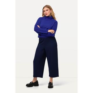 Ulla Popken  Culottes di felpa modello Sienna con texture, taglio della gamba aderente e cintura elastica 