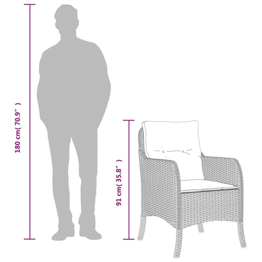 VidaXL sedia da giardino Polirattan  