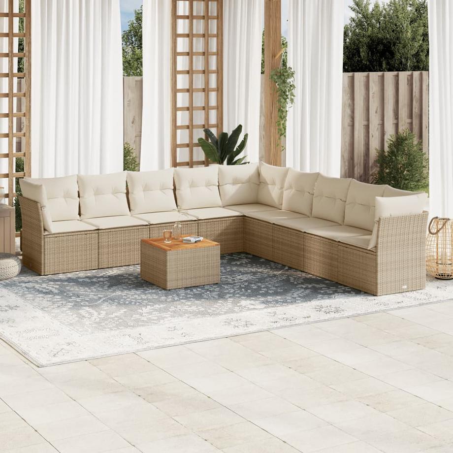 VidaXL set divano da giardino Polirattan  