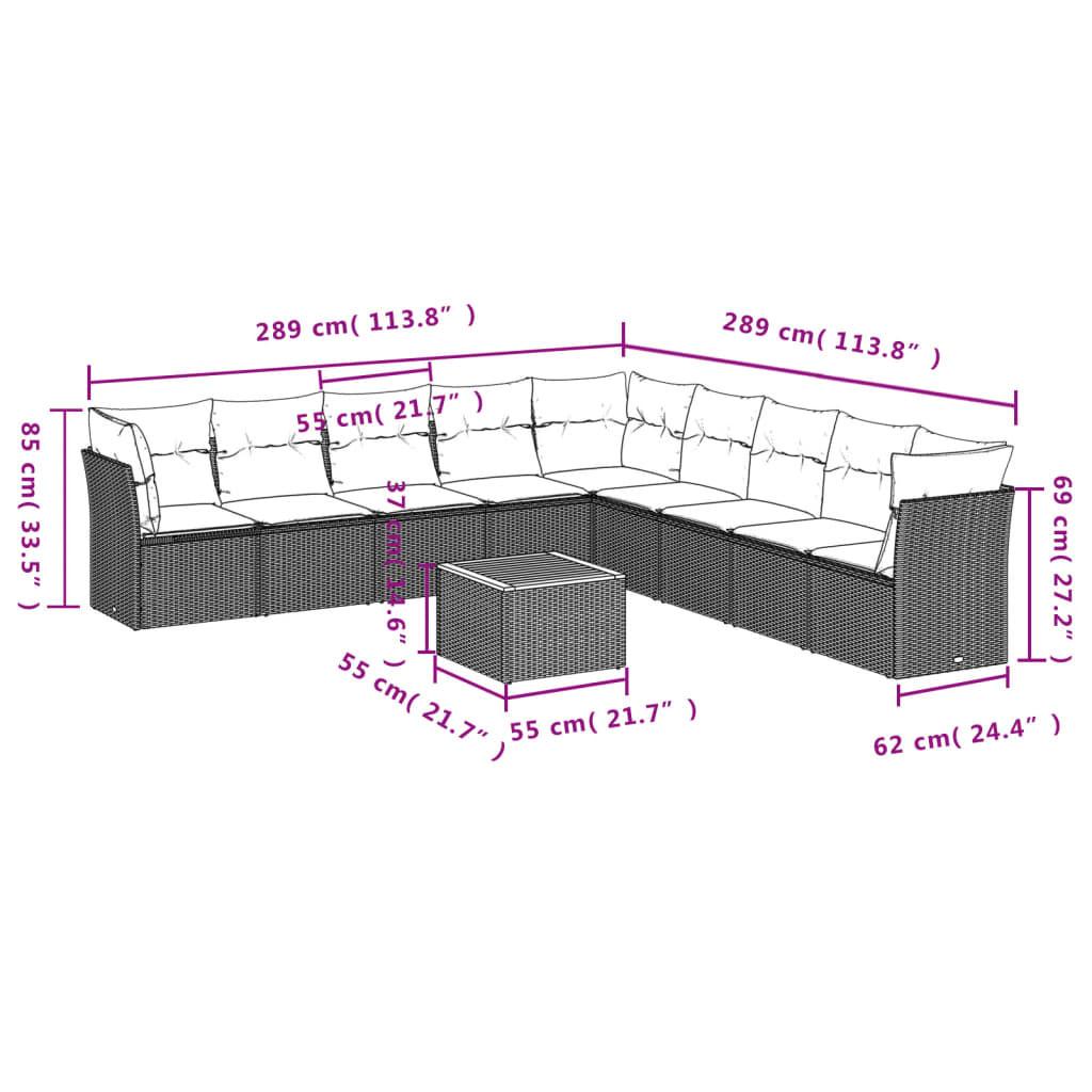 VidaXL Ensemble de canapés de jardin rotin synthétique  