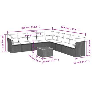 VidaXL Ensemble de canapés de jardin rotin synthétique  