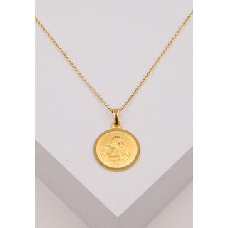 MUAU Schmuck  Pendentif médaille ange en or jaune 750, 16mm 