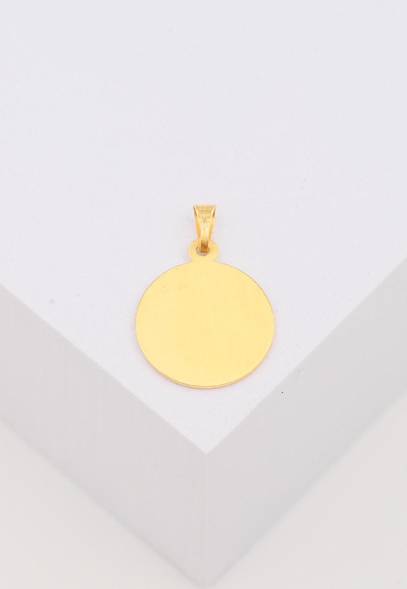 MUAU Schmuck  Pendentif médaille ange en or jaune 750, 16mm 