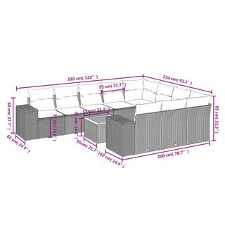 VidaXL Garten sofagarnitur poly-rattan  