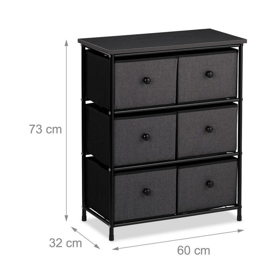 Northix Cassettiera, 6 scomparti  