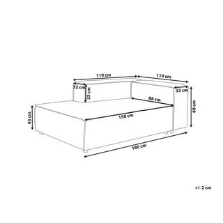 Beliani Chaiselongue aus Leinen Skandinavisch APRICA  