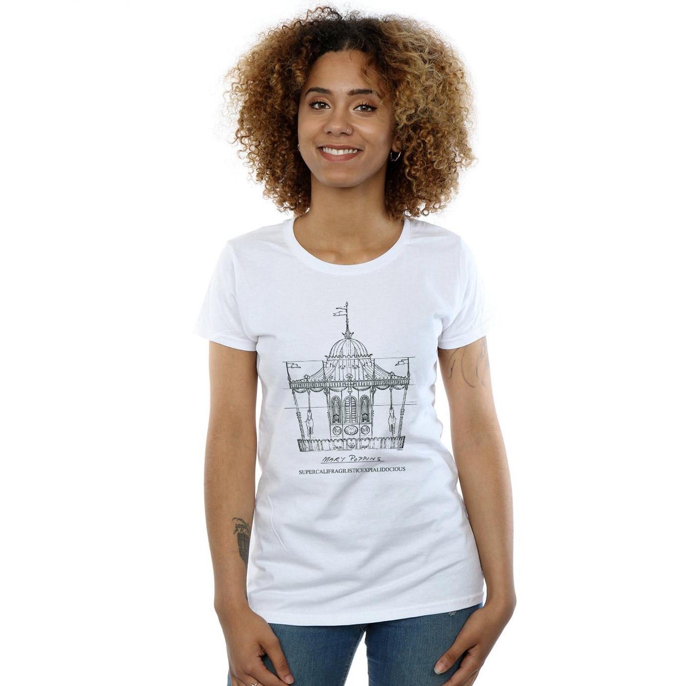 Disney Mary Poppins Supercalifragilisticexpialidocious T-Shirt Carrousel  