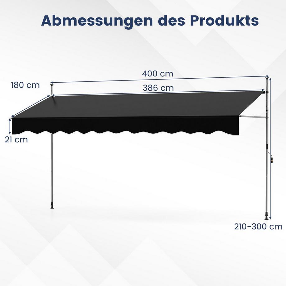 Northix Auvent rétractable, sans perçage, résistant aux UV  