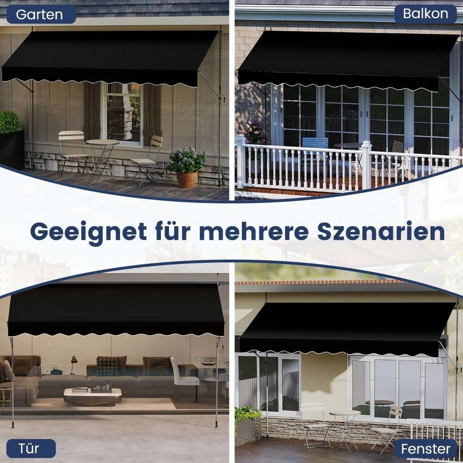 Northix Auvent rétractable, sans perçage, résistant aux UV  