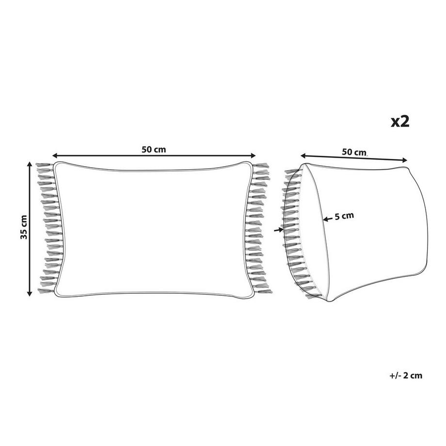 Beliani Lot de 2 coussins décoratifs en Coton  MABA  
