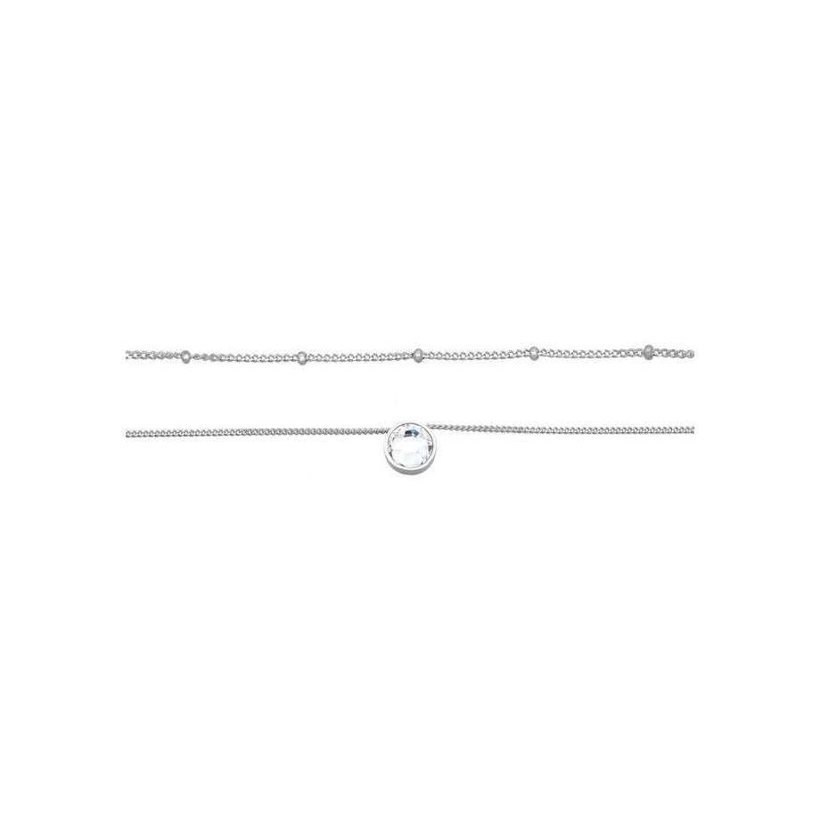 Elli  Collier Choker Layer Kristall Kugelkette 925 Silber 