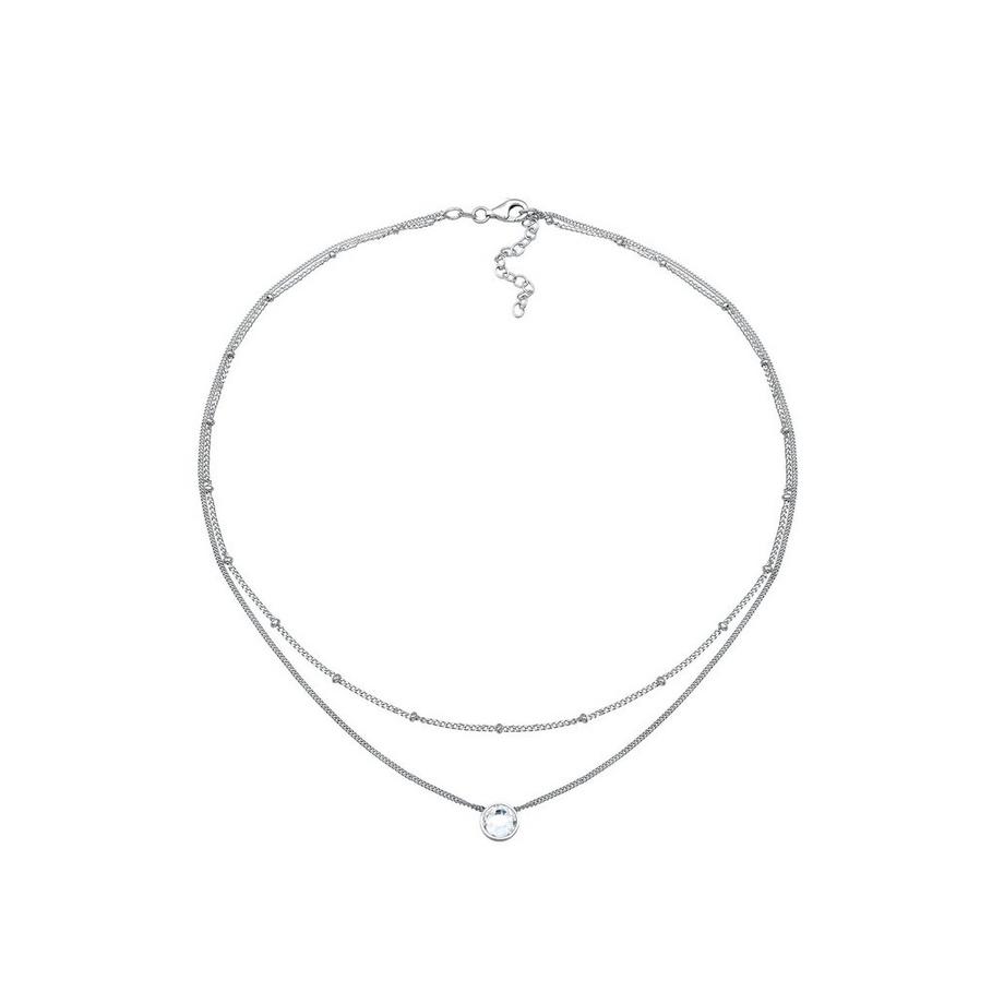 Elli  Collier Choker Layer Kristall Kugelkette 925 Silber 