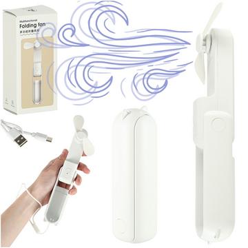 Mini ventilatore portatile pieghevole USB bianco