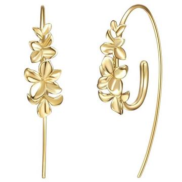 Femme Boucles d'oreille en argent Fleur