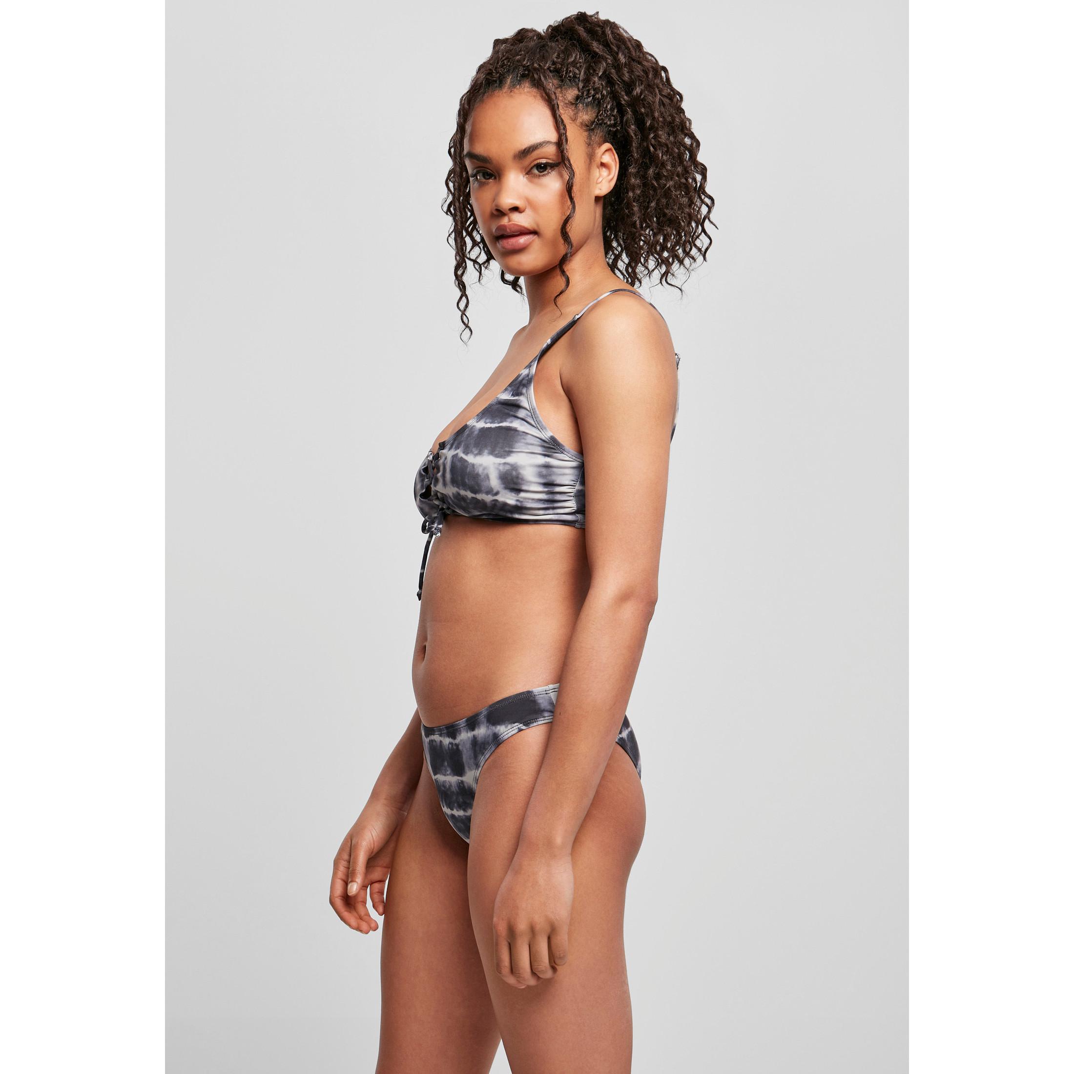 URBAN CLASSICS Tie Dye Lace Up Bikini  