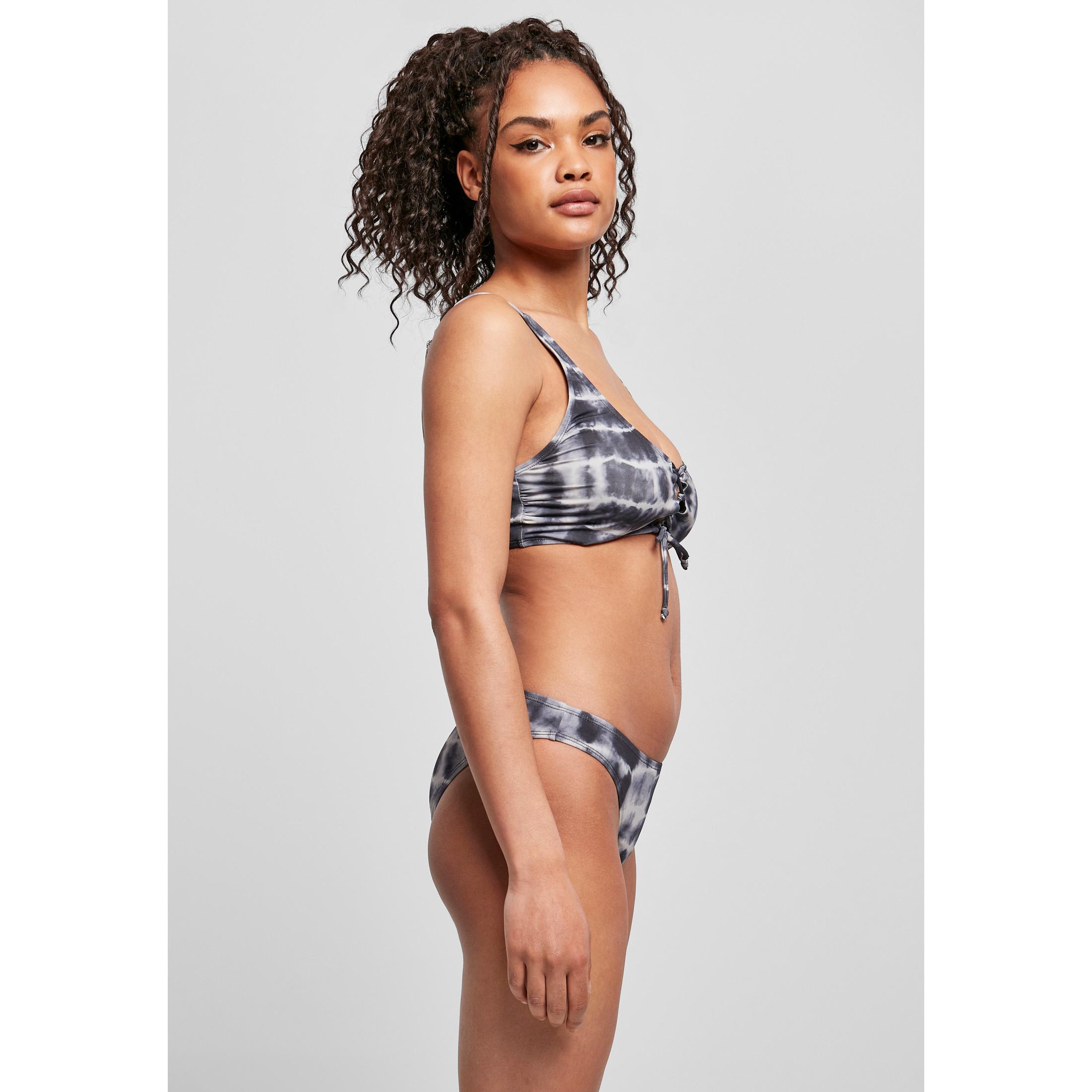 URBAN CLASSICS Tie Dye Lace Up Bikini  