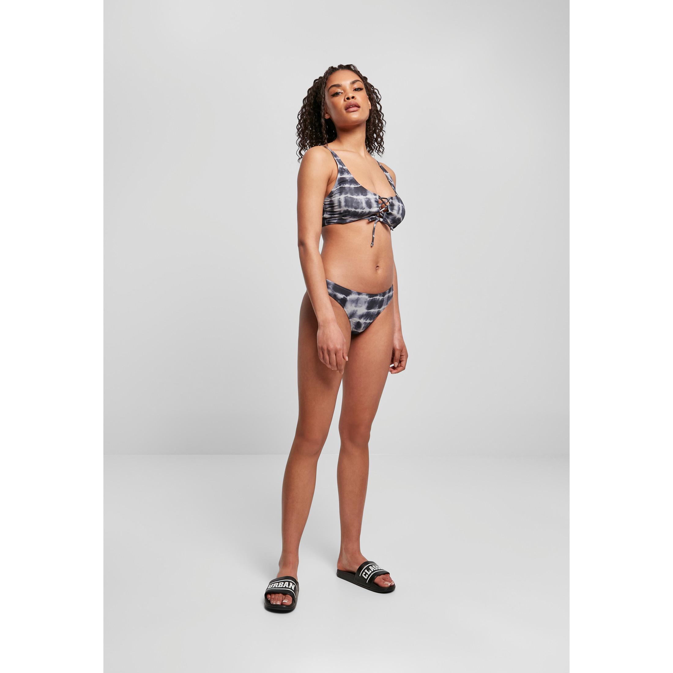 URBAN CLASSICS Tie Dye Lace Up Bikini  