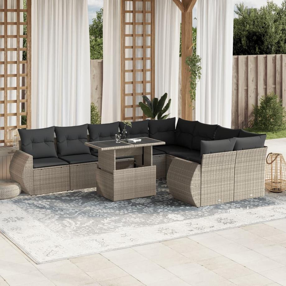 VidaXL Ensemble de canapés de jardin rotin synthétique  