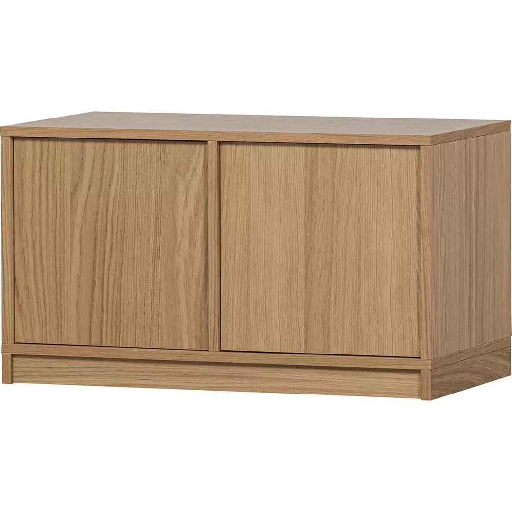 WOOOD Sideboard "Modulair mit Druckmechanismus und Eichenfurnier B 77 x T 40 x H 44 cm" Tragkraft 15 kg pro Einlegeboden, einfach zu montieren