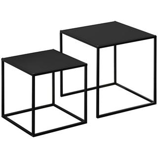Northio Table Basse Lot De 2 Tables D'Appoint Au Design Moderne, Structure En Acier, Jusqu'À 10 Kg, Noir, 120X59X45Cm  