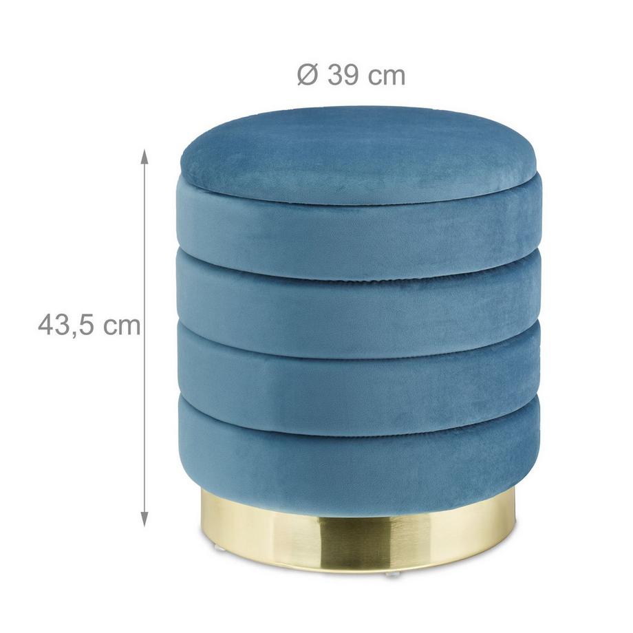 B2X Samthocker mit Stauraum petroleum  