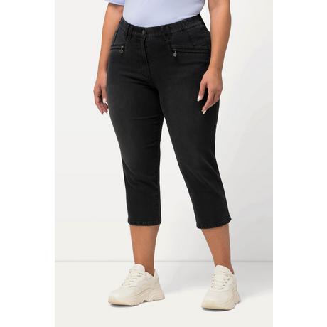 Ulla Popken  Jean Mony 7/8, taille élastique, poches zippées 