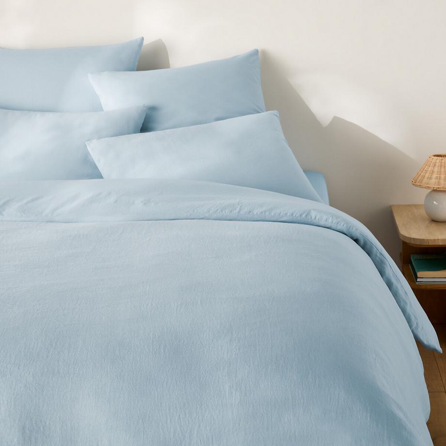 Housse de couette biface lin et coton lavés Annaba