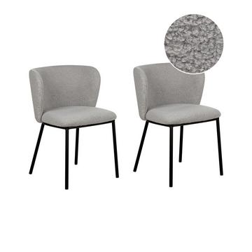 Lot de 2 chaises en Bouclé Moderne MINA