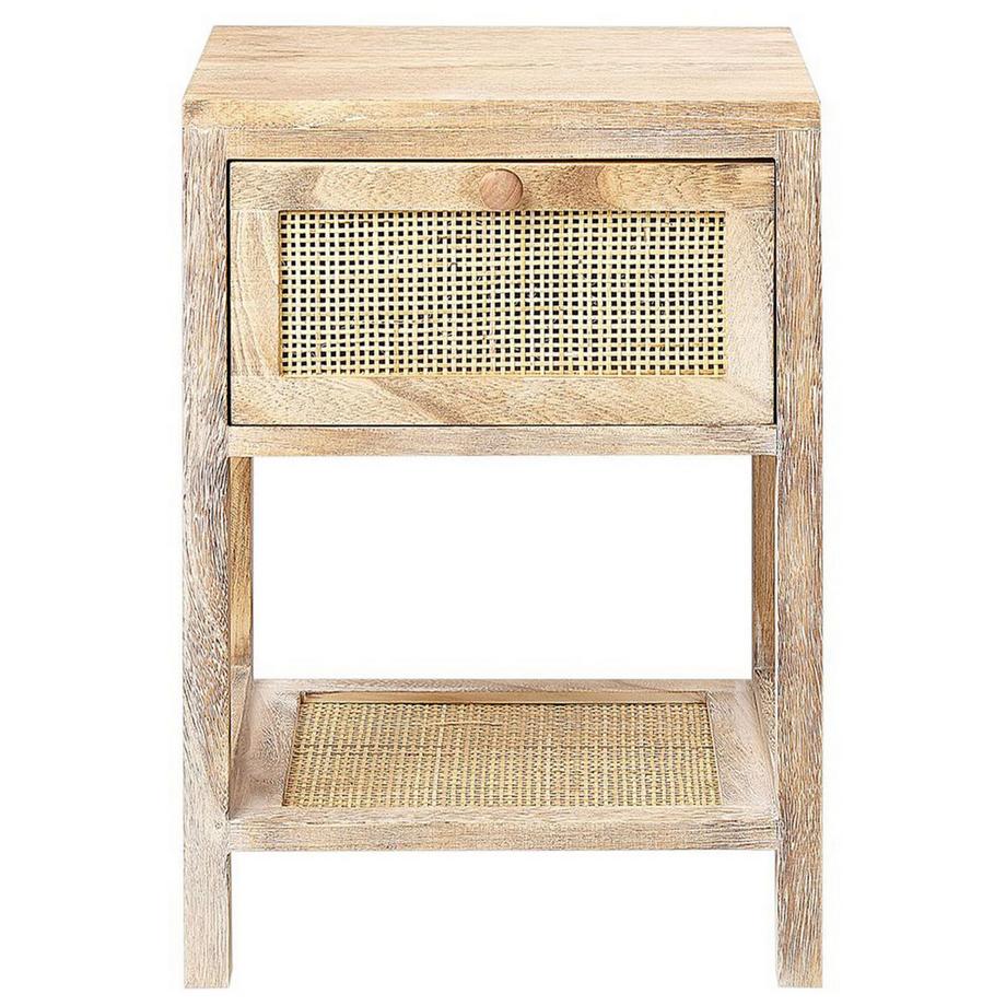 Beliani Table de nuit à 1 tiroir en Bois de paulownia Rustique ESTO  