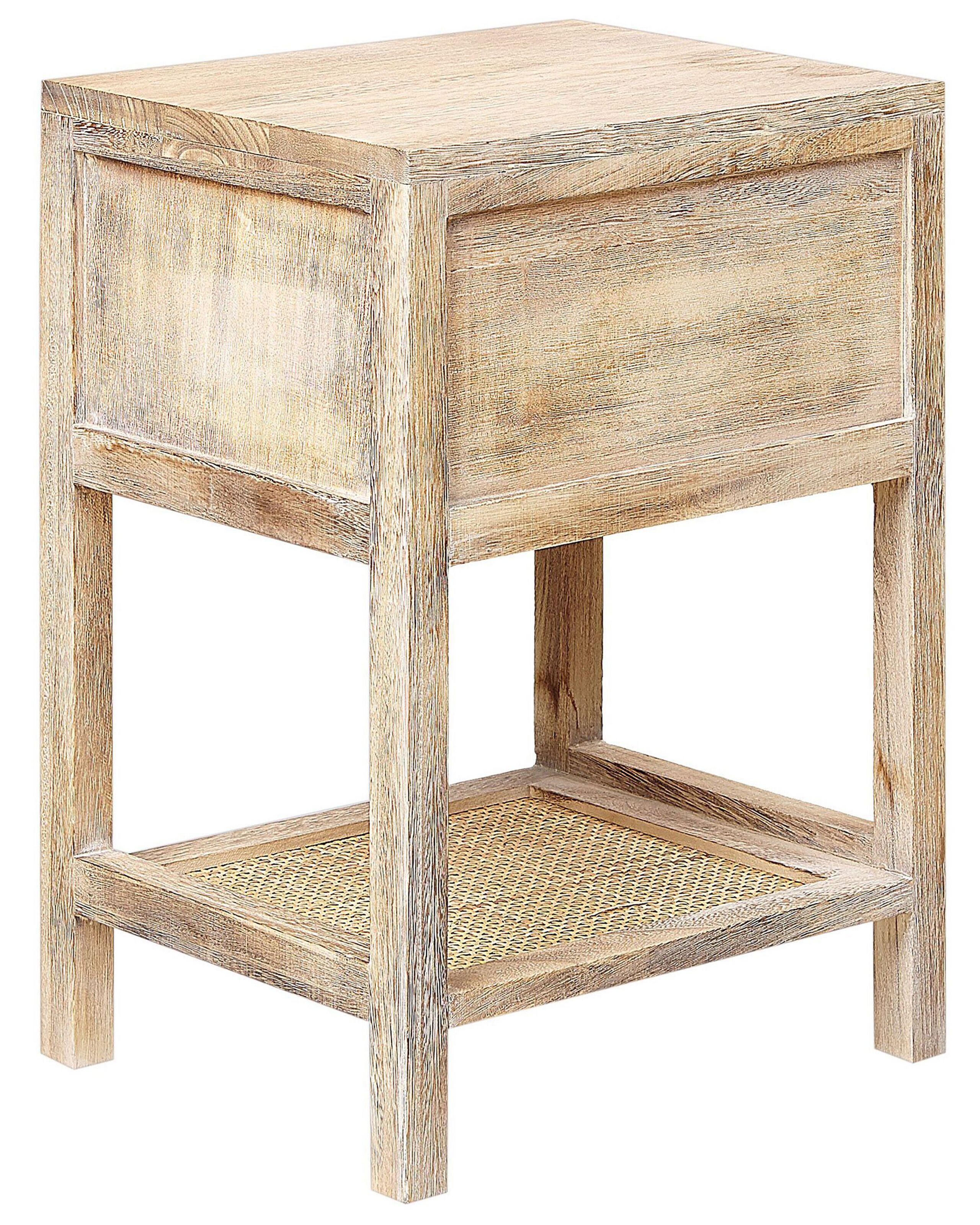 Beliani Comodino 1 cassetto en Legno di Paulownia Rustico ESTO  