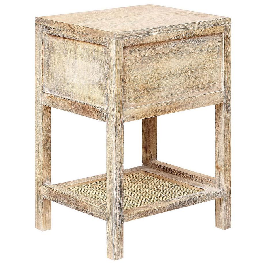 Beliani Table de nuit à 1 tiroir en Bois de paulownia Rustique ESTO  