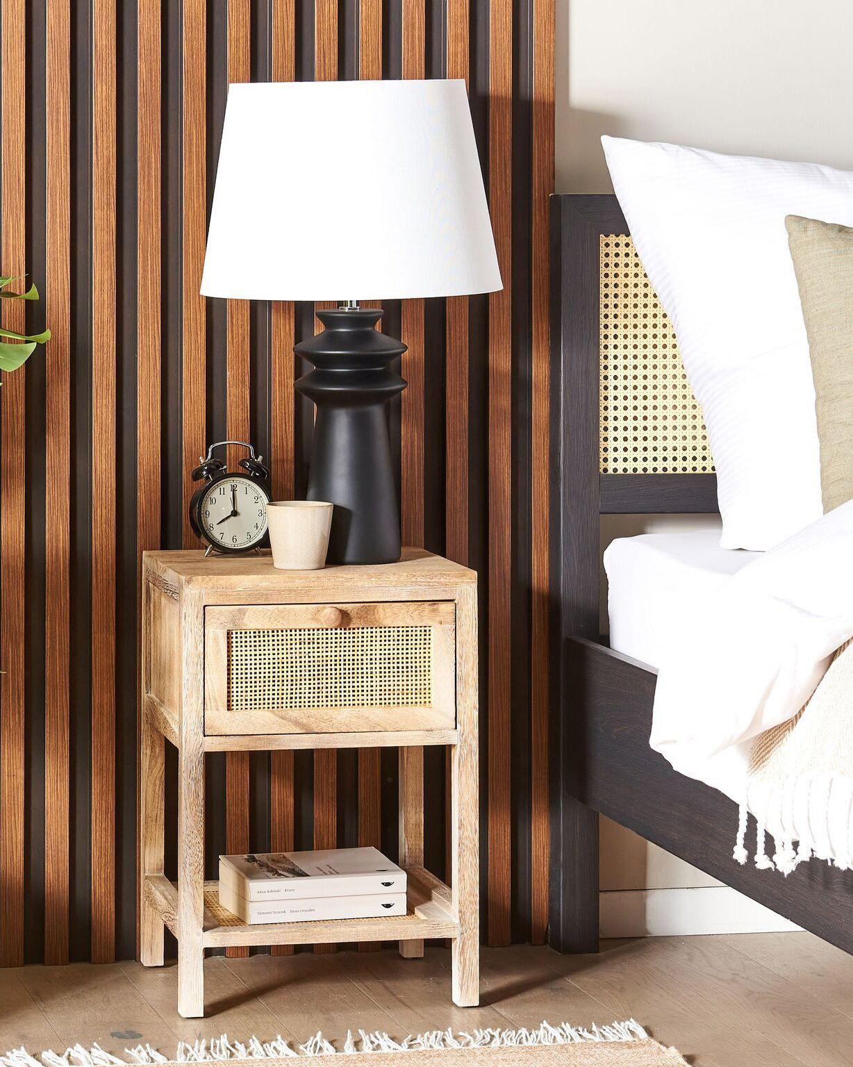 Beliani Comodino 1 cassetto en Legno di Paulownia Rustico ESTO  