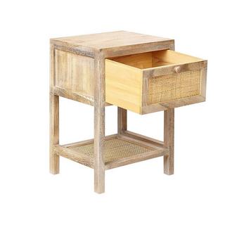 Beliani Nachttisch aus Paulownia-Holz Rustikal ESTO  
