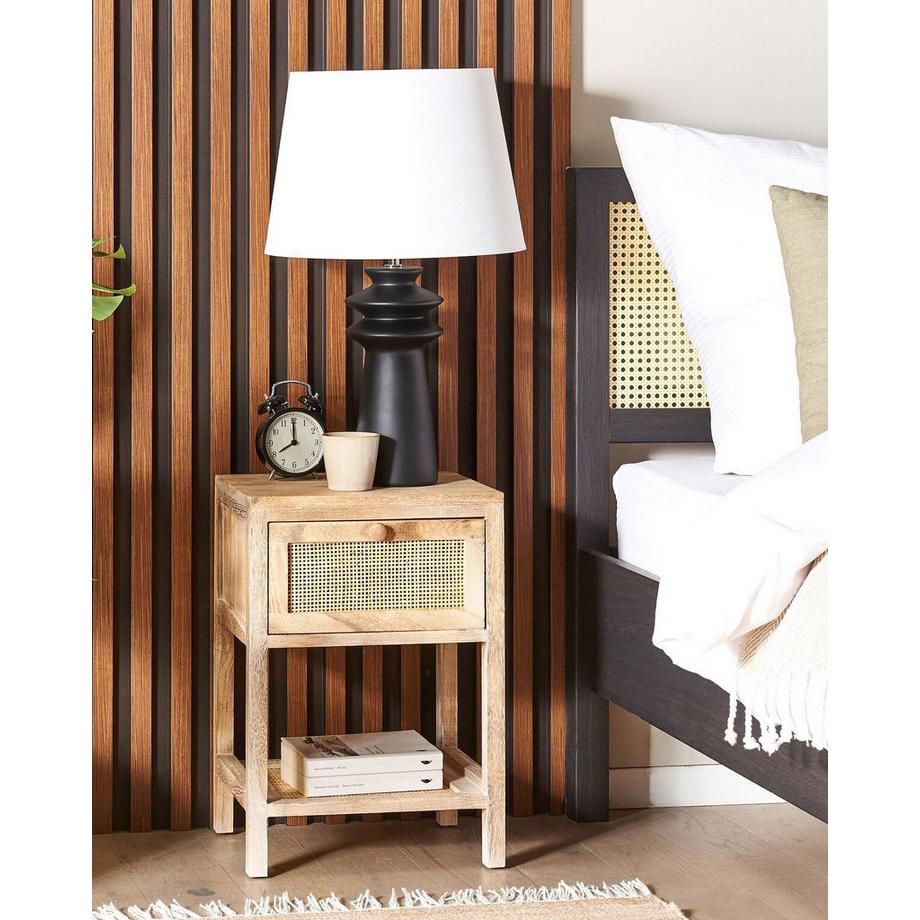 Beliani Table de nuit à 1 tiroir en Bois de paulownia Rustique ESTO  