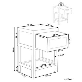 Beliani Comodino 1 cassetto en Legno di Paulownia Rustico ESTO  