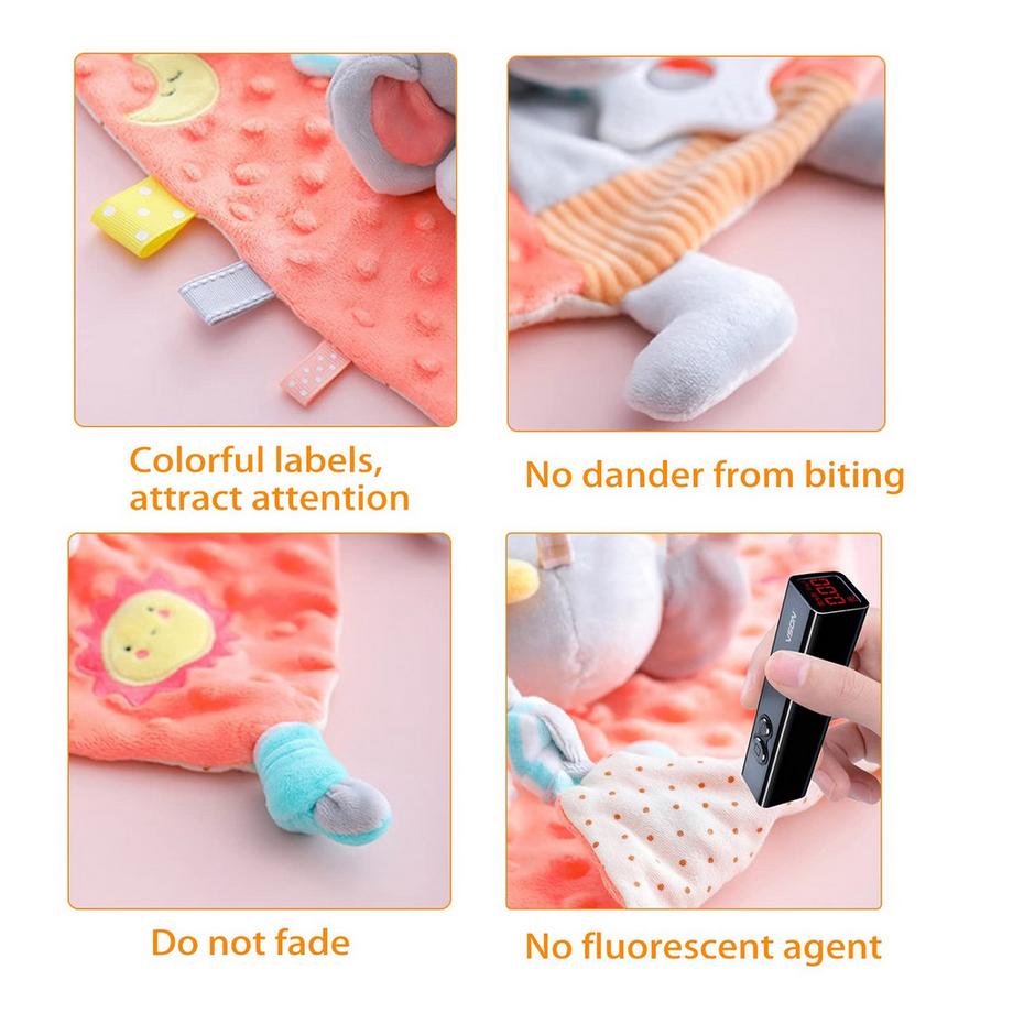 Activity-board  Baby Schmusetuch - Elefanten Kuscheltier - Kuscheltier Stofftier - Kuscheltuch für Babys und Kleinkinder 