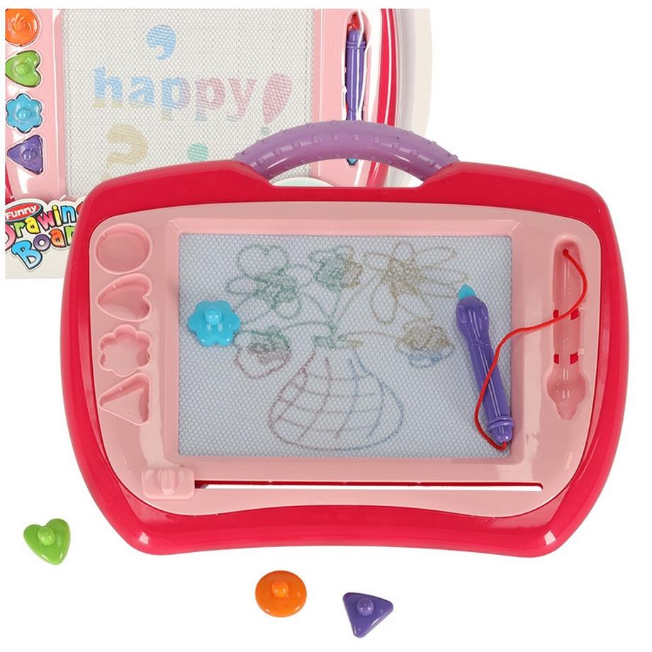Pricenet  Tableau blanc magnétique tablette à dessin stylo plume tampons rose 
