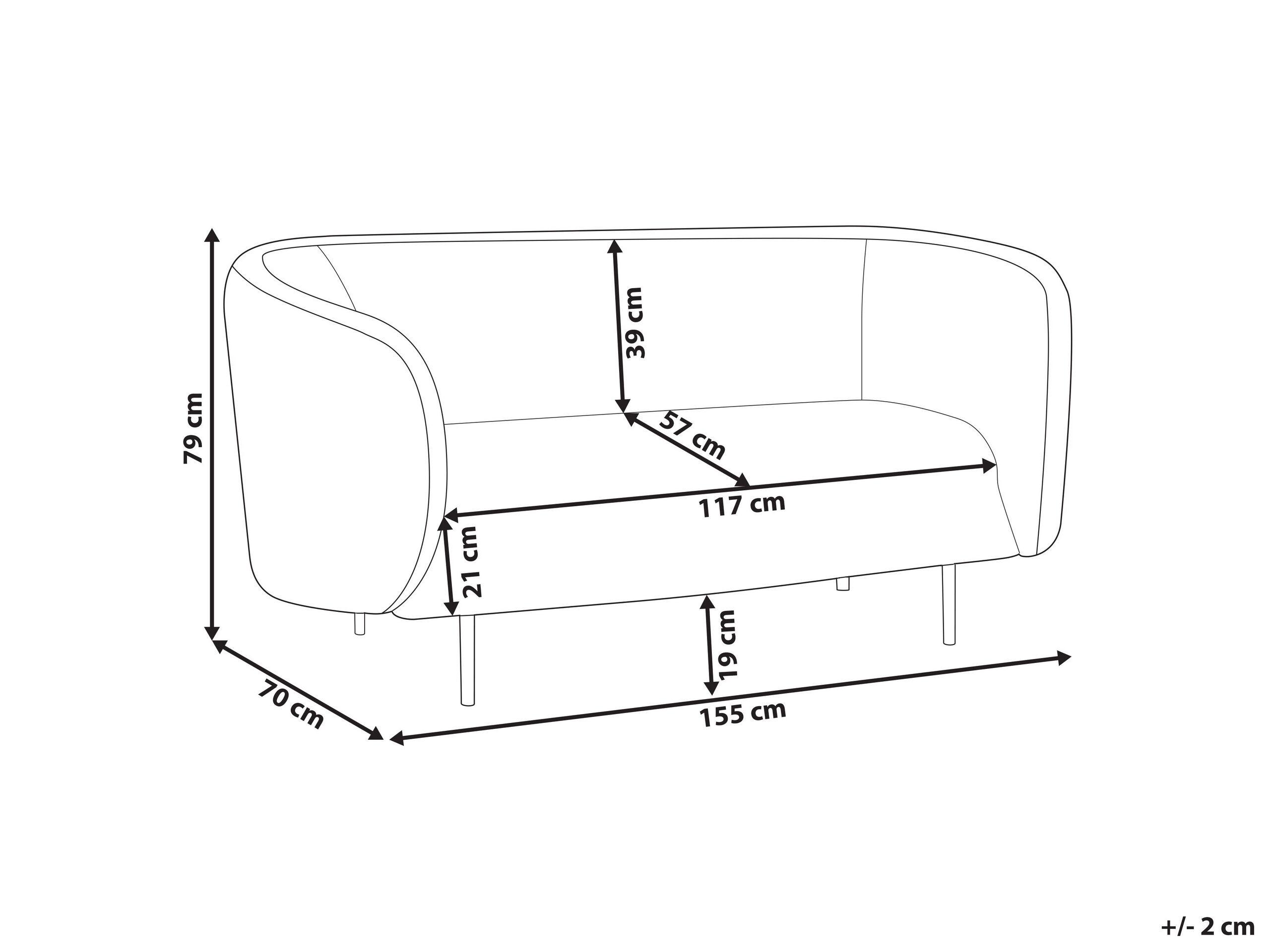 Beliani 2 Sitzer Sofa aus Polyester Klassisch LOEN  