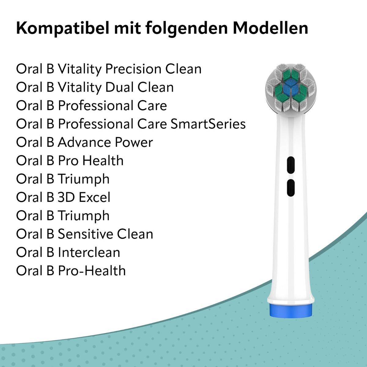 Ora-Care  Ersatzbürsten Precision Clean kompatibel mit Oral-B 8er Pack 