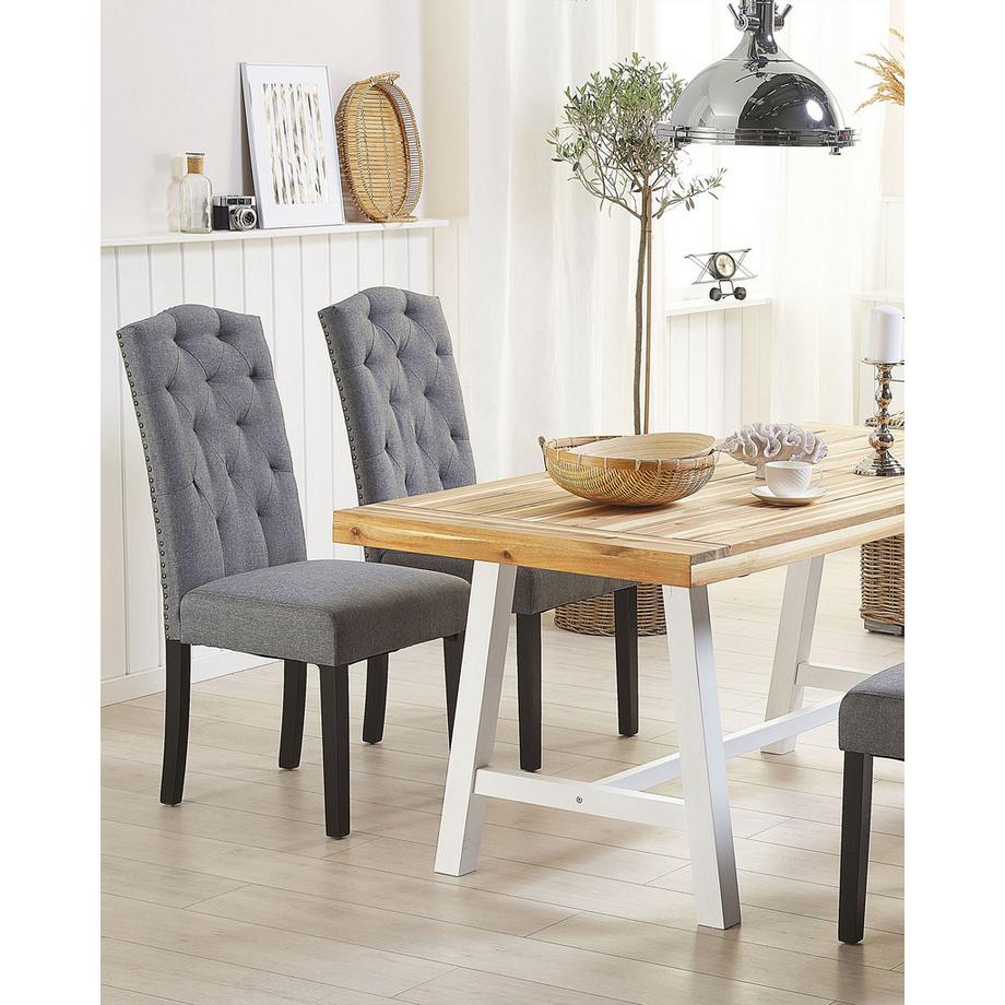 Beliani Lot de 2 chaises de salle à manger en Polyester Rétro SHIRLEY  