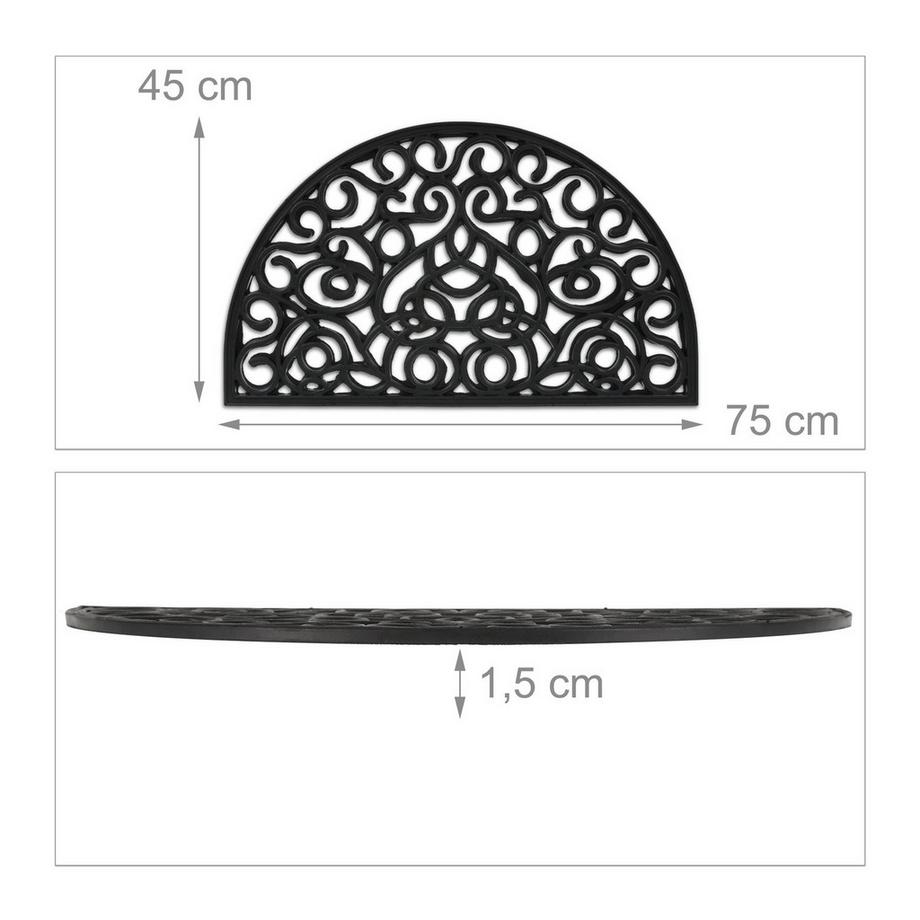 B2X Halbrunde Gummi-Fußmatte  