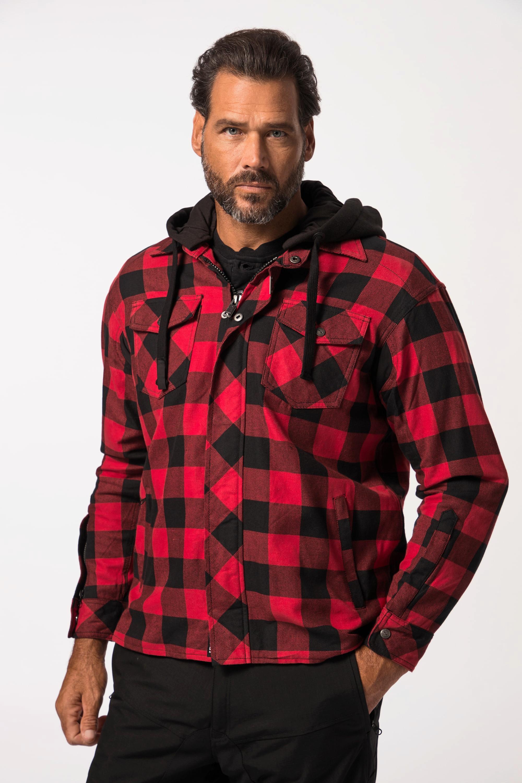 JP1880  Giacca da motocicletta Lumberjack in stile camicia di flanella con inserti in ArmaProtect 